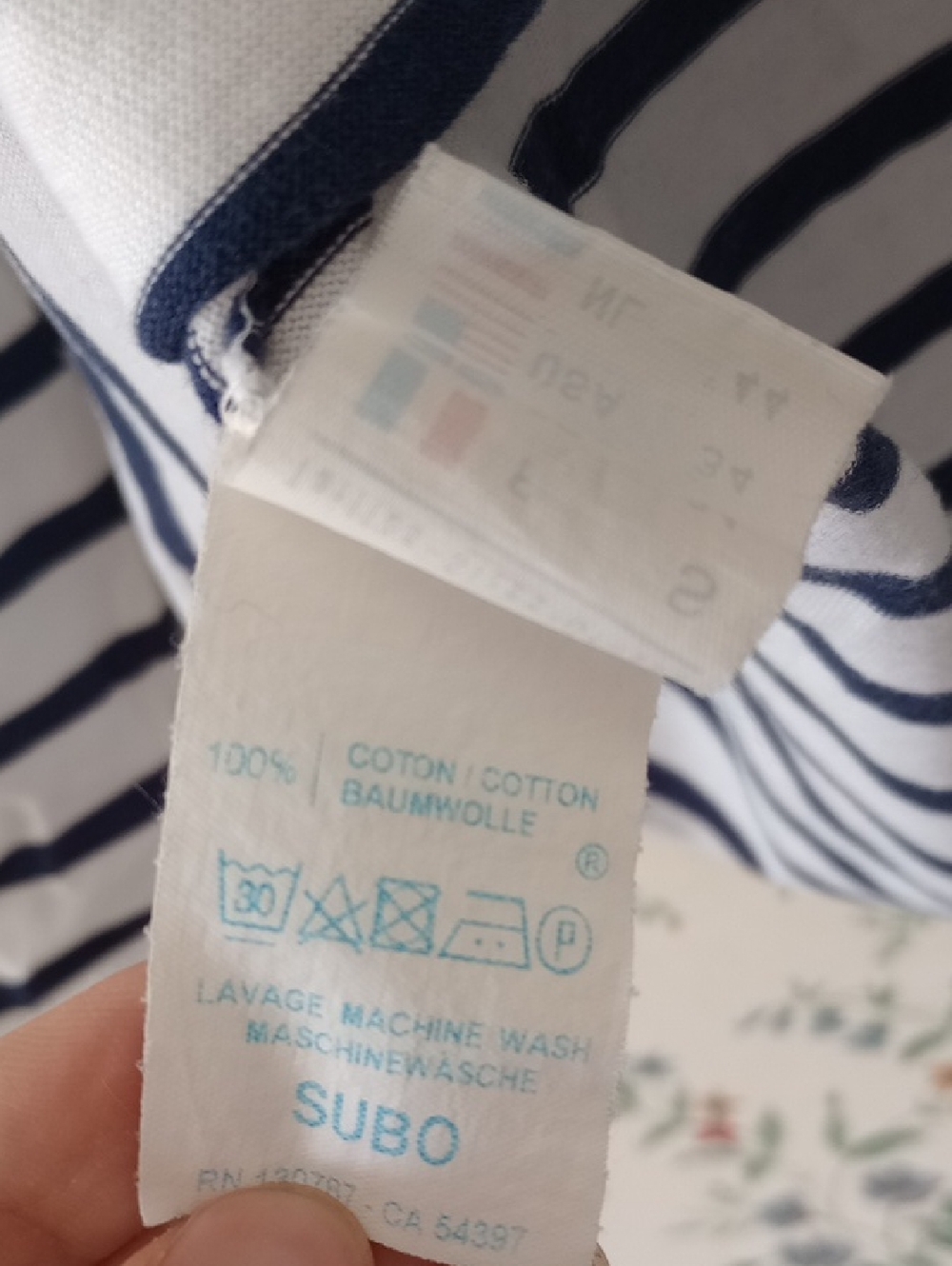 Saint James Meridien Striped Cotton Boat Neck Top Navy White Made in France S - Picture 9 of 14
